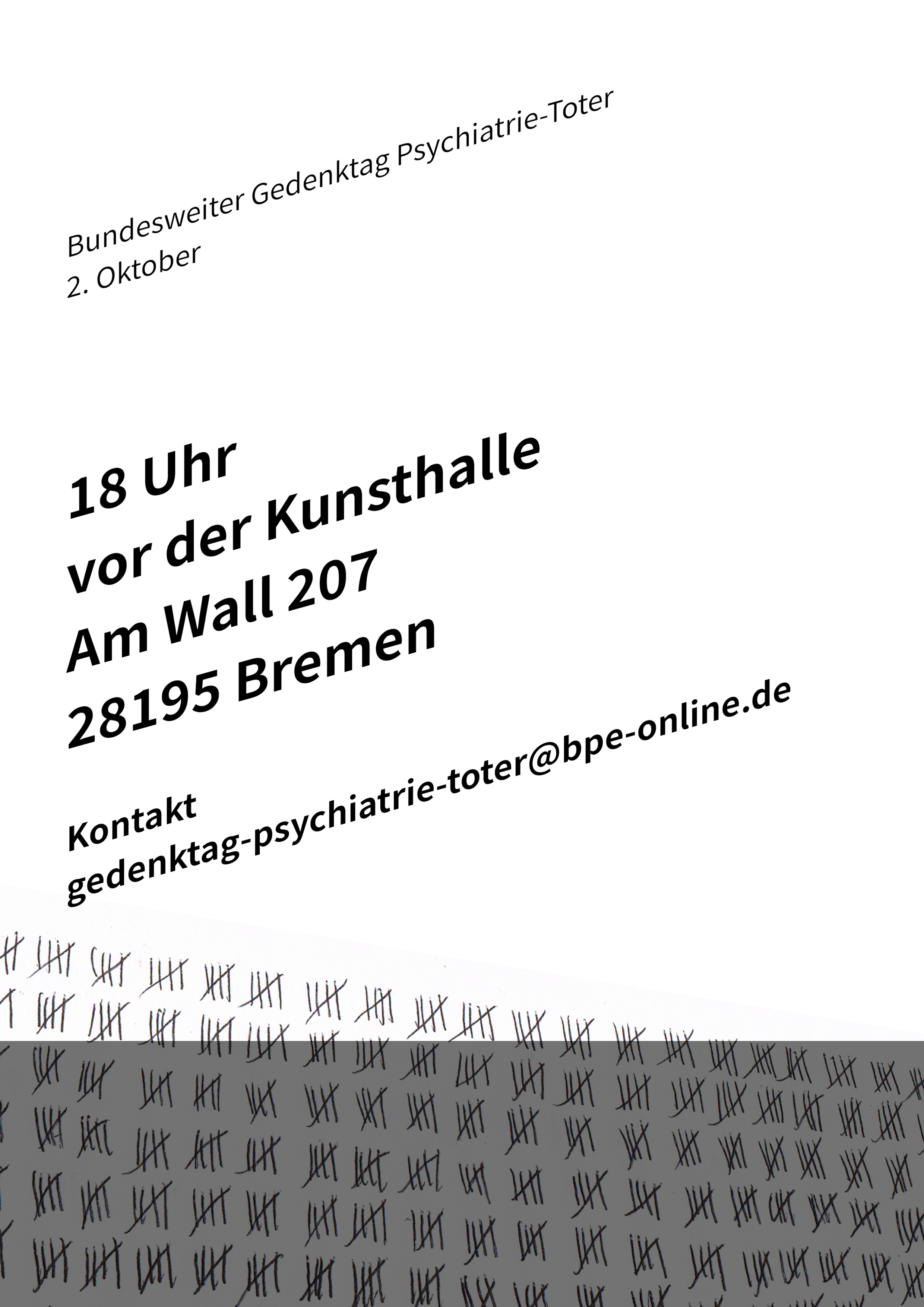 You are currently viewing Aufruf zur Kundgebung in Bremen zum Gedenktag der Psychiatrie-Toten