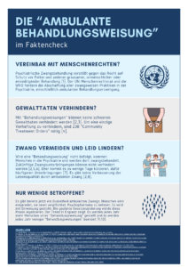 Read more about the article Stellungnahme und Faktencheck zur ambulanten Zwangsbehandlung in Baden-Württemberg